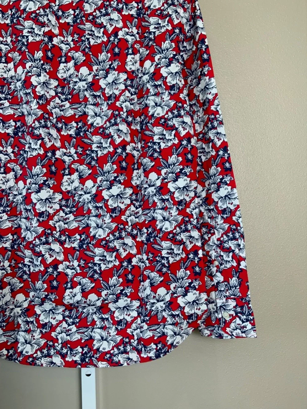 J. Crew Floral Slim Stretch Secret Wash Organic Cotton Button Down Shirt